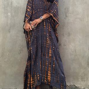 TEMU 플러스 사이즈 - 플러스 사이즈 - 플러스 사이즈 타디드 프린트 여성용 롱 로브, 캐주얼 웨어