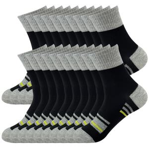 TEMU 남성용 미드 카프 양말 20켤레, 통기성 좋은 긴 양말, 단색 다용도 스포츠 레터 캐주얼 양말