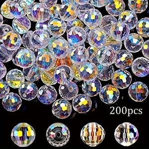 TEMU 200개 유리 비즈, 10mm 원형 지구 모양 루스 비즈, 주얼리 제작, 목걸이 팔찌 귀걸이 장식용