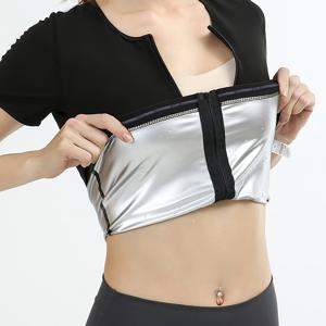 TEMU 1개 땀 흡수 및 복부 윤곽 조절 여성용 피트니스 반팔 상의