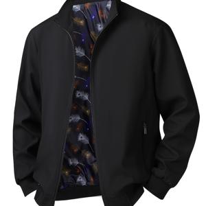 TEMU 남성 캐주얼 자켓 코트, 봄가을용 스탠드 칼라 다용도 트렌디 가디건 아우터