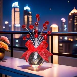 TEMU 1개 반짝이는 꽃 사과 홈 자동차 내부 장식 장식 선물