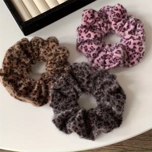 TEMU 그레이-베이지 플러시 프린트 포니테일 홀더 3개 세트, 여성용 빈티지 스크런치, 고급 패션 헤어 타이 액세서리