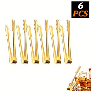 TEMU [골든] 3/6/12/24개 스테인리스 스틸 소형 아이스 집게, 서빙 집게, 설탕 집게 및 아이스 클립, , 파티 뷔페, 바, 카페, 티 파티, 디저트 파티, 설탕 및 아이스 버킷 또는 주방용품, 크리스마스, 할로윈에 적합