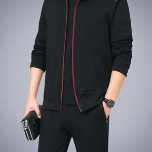 TEMU 남성용 신상 봄/가을 캐주얼 집업 가디건 스포츠웨어 세트