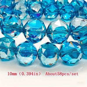 TEMU 6/8/10mm의 무지개빛 호수 파란색 AB 컬러가 돋보이는 고급스러운 반짝이는 다면체 꽃 모양의 유리 구슬. 수제 목걸이, 귀걸이, 팔찌, 조명 장식 및 공예 재료로 적합하며 98/66/58개 팩으로 구매 가능합니다.