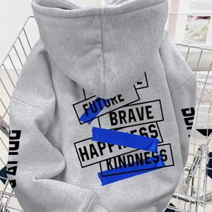 TEMU 남성용 두꺼운 플러시 후드 스웨트셔츠 - 다양한 기하학 추상 프린트 패턴의 루즈핏 아우터 재킷, 가을 및 겨울 시즌에 적합, 패셔너블 스타일