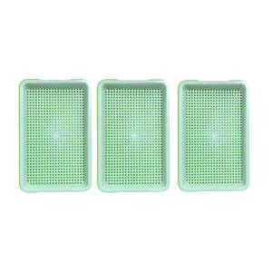 TEMU 6개/3세트 빠른 발아 씨앗 트레이 세트, 현대식 격자형 플라스틱 트레이 - 완두콩, 콩, 밀 및 애완동물 허브용 | 배수구 포함 | 무전력, 물 없는 발아 시스템