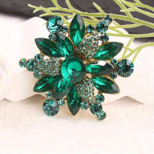 TEMU 1개 럭셔리 그린 합성 보석 플로럴 브로치, 우아한 여성용 핀, 드레스, 코트, 가방 등 다양한 장식용, 연인, 친구, 가족, 동료를 위한 로맨틱한 축제 선물로 이상적