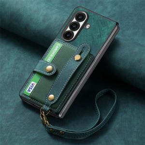 TEMU 폰 케이스: 빈티지 크로스 패턴 손목 스트랩 랜야드 시리즈 갤럭시 Z 폴드 7/6/5 케이스