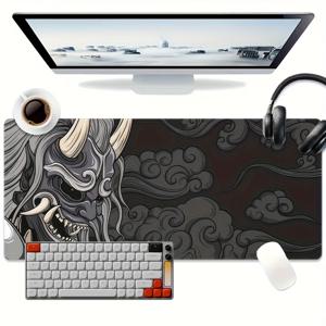 TEMU 디자인 XXL 대형 게이밍 데스크 매트 - 확장형 키보드 및 마우스 패드, 미끄럼 방지 고무 베이스, PC, 노트북, 사무용 컴퓨터 책상용 매끄러운 표면