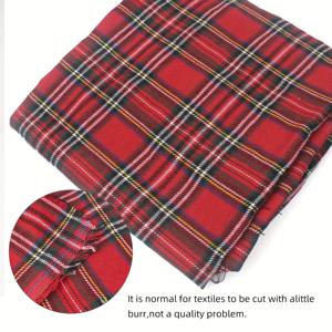 TEMU 0.5야드/1야드/3야드 폴리에스터 체크무늬 원단, 크리스마스 장식용 레드 체크 핸드메이드 소재, 의류, 스커트, 애완동물 옷, 테이블보 제작에 적합