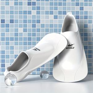 TEMU WHALE 미끄럼 방지 디자인 수영 핀, 훈련용, 성인용 실리콘 숏 핀, 전문가용 스노클링 장비, 편안한 90° 벤트 수영 핀 포함