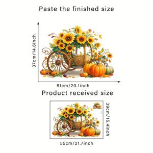 TEMU 1개 호박 자동차 베리, 창의적인 DIY 접착식 양면 투명 PVC 벽 스티커, 거실·침실·식당·서재·욕실 창문·문 및 유리 장식용 스티커