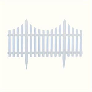 TEMU [2D 플랫] 플라스틱 흰색 정원 울타리 10개, 접지형, 전기 불필요, 미술 장식, 배터리 불필요, 꽃, 크리스마스 및 가을 장식, 야외, 정원, 마당에 적합