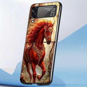 TEMU 삼성 갤럭시 플립5 플립3 Z 플립7 6 5 4 플립6 플립4용 호스 폰 케이스, 하드 백 커버, 스마트폰 보호 케이스, 슬림 휴대폰 케이스, 트렌디한 디자인, 소재, 플립 폰 프로텍터, 모바일 쇼퍼즈 및 테크 애호가를 위한 안전 가젯