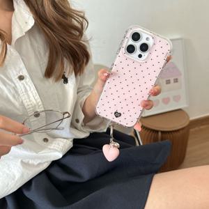 TEMU 폴카 도트 하트 디자인 아이폰 케이스 - 애플 아이폰 16/14/15, 13 프로 맥스, 13 미니, 14, 14 프로, 14 프로 맥스, 15, 15 프로, 15 플러스, 16, 16 프로, 16 프로 맥스 호환 / 독특하고 심플한 스타일, 가벼운 보호 커버, 핏감 좋은 휴대폰 케이스, 패션 애호가 및 젊은 성인용