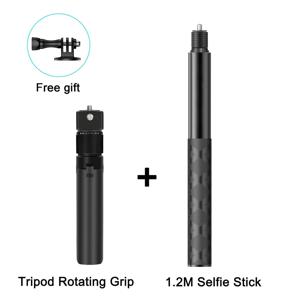 TEMU 불렛타임 회전 핸드헬드 삼각대 셀카봉 세트, 회전 핸들 & 인비저블 셀카봉이 포함된 불렛타임 번들 - Insta360 X5/X4/X3 GO 3S/ One X2/One RS/One R/One Sports 카메라 액세서리용 알루미늄 삼각대 키트