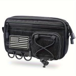 TEMU 백팩용 몰리 관리용 파우치 EDC 공구 파우치 오거나이저 관리용 파우치 몰리 벨트 지퍼 웨이스트백 크로스 스티커 포함 수평형 휴대폰 파우치