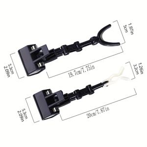 TEMU 낚싯대 홀더 헤드 2개, 뗏목 버킷 클램프 - 360도 회전 브라켓 다리 뗏목 낚싯대 홀더, 미끄럼 방지 야광 강화 낚싯대 홀더 앞뒤