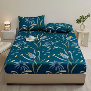 TEMU 별이 빛나는 하늘 무드 시리즈 2/3개 세트, 100% 폴리에스터 섬유 매트리스 커버 겸용 침대 시트와 베개 커버 2개 세트(충전재 없음), / 매트리스 커버 겸용 침대 시트 1개, 부드러운 매트리스 커버 겸용 침대 시트 세트, 남녀공용, 퀸/킹 사이즈, 통기성 좋고 편안함