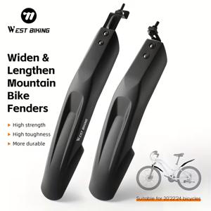 TEMU WEST BIKING 튐 방지 자전거 머드 가드 넓고 두꺼운 자전거 머드 펜더, 높은 내구성, 변형되지 않는 금속 고정 프레임 산악/로드 자전거 튐 방지막
