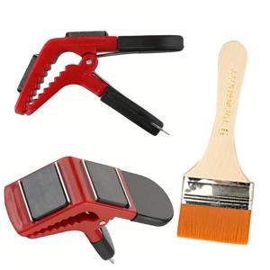 TEMU 2개 다목적 페인트 도구 세트 - 자석 페인트 브러시 홀더 클립, 부드러운 강모 브러시 & 캔 오프너, 벽 페인팅, 가구 염색, 자동차/ 페인팅 & 미술 프로젝트용 빨간색 미끄럼 방지 흡착 클립