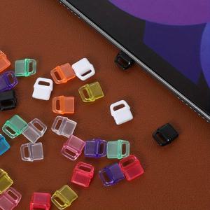 TEMU 80개입 컬러풀 대형 구멍 Type-C 휴대폰 먼지 방지 마개