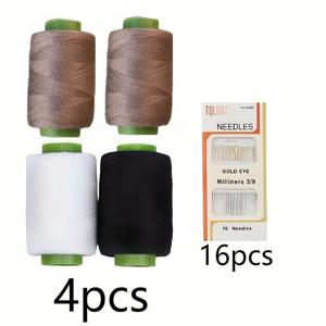 TEMU 20개입 헤비듀티 삼중 두께 재봉실 - 베이지(카키, 화이트, 블랙) & 멀티컬러 옵션 - 손바느질 및 기계바느질 바늘 호환 - 청바지 수리, 담요, 백팩, DIY 패브릭 프로젝트용 강화 스티칭 - 내구성 나일론
