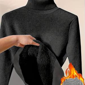 TEMU 남성용 클래식 하이넥 니트 스웨터, 남성 스웨터, 남성용 보온 스웨터 - 부드러운 스트레치 겨울 풀오버, 레ギュラー 핏 단색 캐주얼웨어, 손세탁 가능 가을/겨울 필수 활용성 의류, 심플한 스타일의 튼튼한 원단, 새로운 크리스마스 상품, 남성용 겨울 스웨터