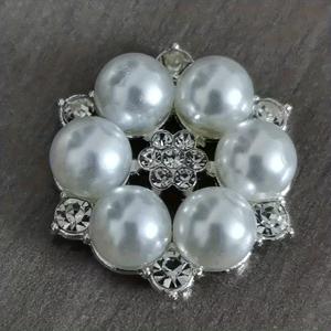 TEMU 골든/실버리 진주 꽃무늬 플레이트 드릴 단추 6개/DIY 액세서리/라이트 럭셔리 질감/주얼리 재료/코트/스웨터/의류, 퍼/트렌치 코트/정장//아우터웨어용