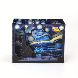 TEMU A 빈센트 반 고흐 별이 빛나는 밤 팝업 카드 (봉투 포함) - 3D 아트 디자인, 생생한 색상, 생일, 어버이날, 아버지의 날, 발렌타인데이, 크리스마스 등 예술 애호가를 위한 완벽한 선물, 아트 선물 아이템 | 밝은 팝업 카드 | 섬세한 아트워크