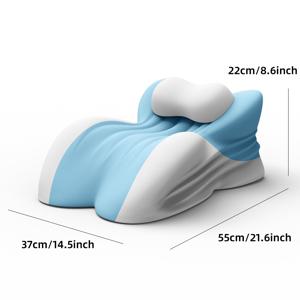 TEMU 자유로운 누워지는 자세! 엎드려 자고 옆으로 자는 모든 자세에 적합한 다기능 경사 베개, 부드러운 지지로 어깨와 등 부담 완화, 높은 발로 자기에 편안함