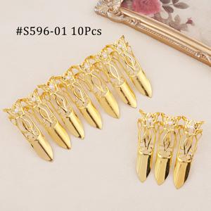 TEMU 중국 제국 스타일 네일 링 5개/10개 세트 - 패션 아머 핑거 슬리브 - 메탈 네일 아트 액세서리 - 한푸 주얼리 조절 가능한 와인딩 라인 디자인 아머 풀 세트 - S596-01