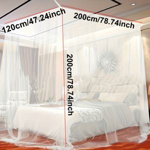 TEMU 1개 휴대용 모기장 캐노피 침대용 - 간편한 설치, 가벼운 폴리에스터 메시, 단일 개방구, 기숙사, 파티오, 현관 & 야외 캠핑에 적합, 흰색, 파티오 장식 | 반투명 캐노피 | 간편한 설치