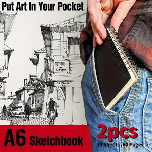 TEMU A6 스케치북 2개 세트 - 컴팩트, 예술적, 가볍고 실용적, 아티스트를 위한 완벽한 선물, 스파이럴 바인딩, 내구성과 스타일리시한 디자인, 저널링, 노트 작성, 스케치에 이상적, 스케치북, 드로잉북