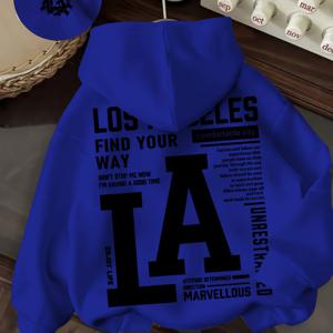 TEMU 여성 트렌디 스트리트 스타일 후드티, 'Los Angeles' 레터 프린트, 편안한 긴팔 풀오버, 패셔너블 캐주얼 후드 스웨트셔츠, 가을/겨울 레저 웨어에 적합