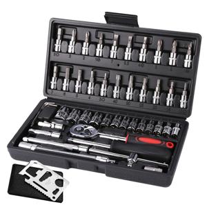 TEMU 카템 차량용 가정용 공구 세트 복스 46종+다용도 미니 카드툴 세트