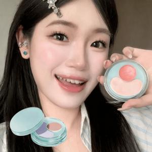 TEMU 블러셔 수분광 크림, 장미꽃 색상, 수분광 나는 블러셔, 지속 가능한 자연스러운 메이크업, 수분감과 광택을 더해주는 메이크업