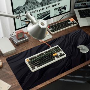 TEMU 1 대형 사이즈 이스포츠 게이밍 마우스 패드, 블랙 플로잉 리플 텍스처 패턴, 미끄럼 방지 고무 베이스, 대형 사이즈 데스크 매트 오피스 액세서리, 컴퓨터 장식 액세서리 데스크탑 데코 게이밍 마우스 패드. 게이머를 위한 이상적인 선물, 초대형 데스크 매트, 패셔너블한 오피스 데스크탑 장식 레이아웃 및 스터디 액세서리