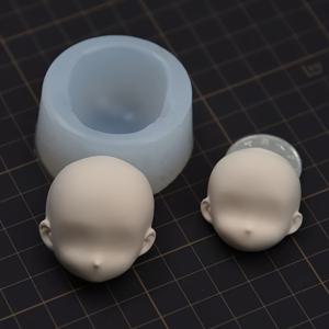 TEMU 2개/세트 초경량 클레이 인형 머리 실리콘 몰드 비율 맞춤 BJD 얼굴 몰드 클레이 몰드