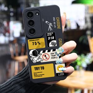 TEMU 휴대폰 케이스 - 삼성 우주 비행사 스티커 충격 방지 고급폰 케이스 Galaxy S24 Ultra S23 Plus S22 + S21 S20 FE S10 A72 A54 5G A53 A52 A52S A15 A14 A13 A12 A22 A21S A51 A33 A32 A23 5G GT2 실리콘 무광 셀 소프트 케이스 차량 낙하 방지 백