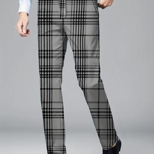 TEMU 남성용 봄/여름 캐주얼 바지, 비즈니스 레그 드레스 팬츠, 주름 방지 프로페셔널 포멀 롱 팬츠 (워크 슈트용)