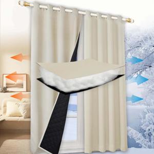 TEMU 보온 단열 100% 암막 커튼 겨울 커튼 두꺼운 업그레이드형 겨울 침실 커튼 고강도 아일렛 보온 커튼, 추위용