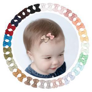 TEMU 40개 헤어 클립 미니 스냅 클립 파스텔 색상 헤어 리본 여아용 미끄럼 방지 안전 클립, 소형 사이즈 1.4인치, 가는 머리에 적합