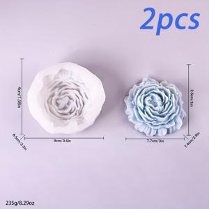 TEMU 2개입 점보 페인리 꽃 실리콘 몰드 (결혼식, 발렌타인데이, 어버이날 꽃 장식, 비누 만들기 몰드, 양초 향 장식)