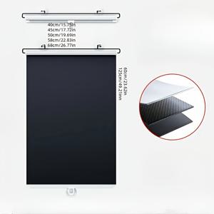 TEMU 스케일링 롤러 블라인드 - 26.77X49.21인치, 드릴 불필요, 흡착 컵 부착, 침실, 사무실, 선룸, 주방, 거실 등에 간편하게 설치 가능, 다양한 크기 제공, 사무실 창문 처리 PVC 재질