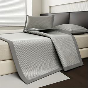 TEMU 럭셔리 쿨링 아이스 실키 섬유 쿨링 매트 2/3pcs 세트, 부드럽고 휴대가 편리한 피부 친화적 통기성 쿨링 매트, 여름용 장시간 쿨링 효과. 1매트 + 1/2베개커버 포함, 정교한 디자인, 접이식, 침실, 기숙사, 거실, 야외 캠핑용. 수분 흡수 및 땀 발산, 패셔너블하고 휴대 가능, 세탁기 사용 가능, 네 모서리에 스트랩 포함