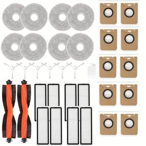 TEMU Xiaomi 로봇 청소기 X20 Plus, X20+, X10 Plus, X10+용 35개 교체 키트 | 메인 브러시 2개, 사이드 브러시 6개, 먼지 봉투 10개, 필터 8개, 걸레 8개, 청소 도구 1개 포함