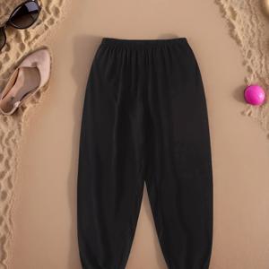 TEMU 신상 봄/여름 청소년용 모기 방지 바지, 통기성, 경량, 피부 친화적, 커프스 바지, 야외 활동용, 십대용